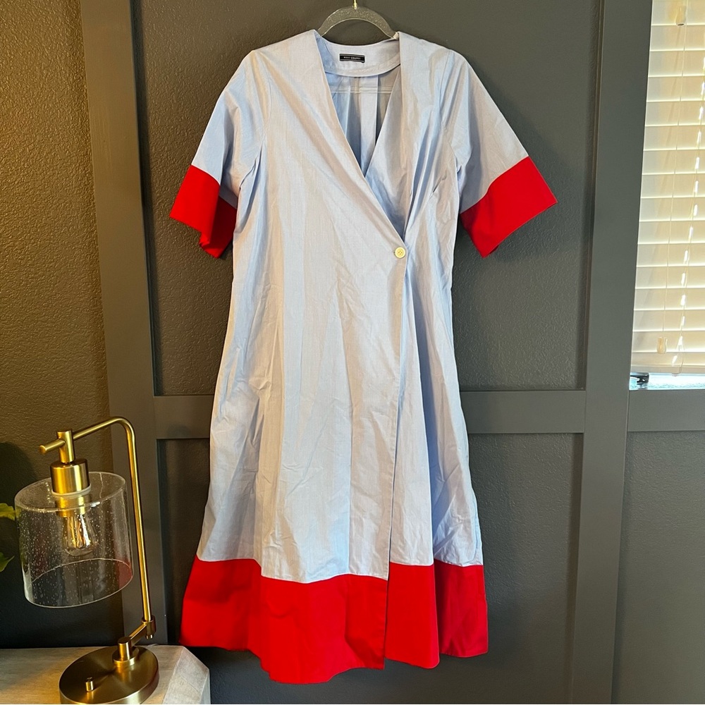 MDS STRIPES • blue red colorblock dress - size 4